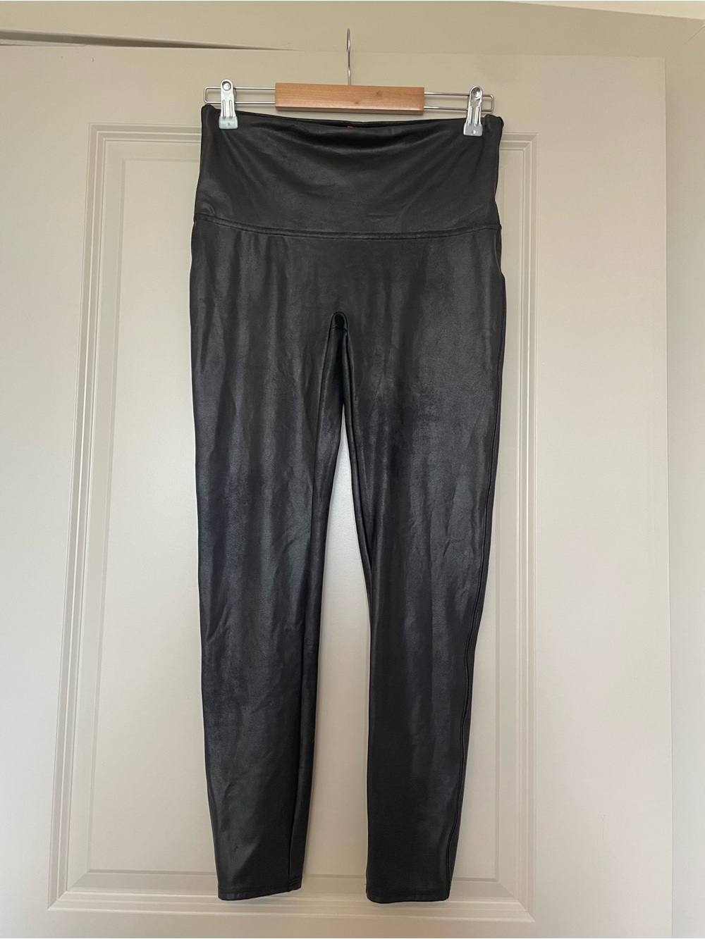 SPANX Faux Leather High-Waist Leggings - Black
